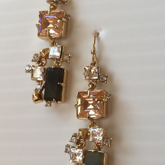 ALEXIS BITTAR • NEW Geometric Labradorite Stone Crystal Satellite Drop Earrings - Picture 7 of 9